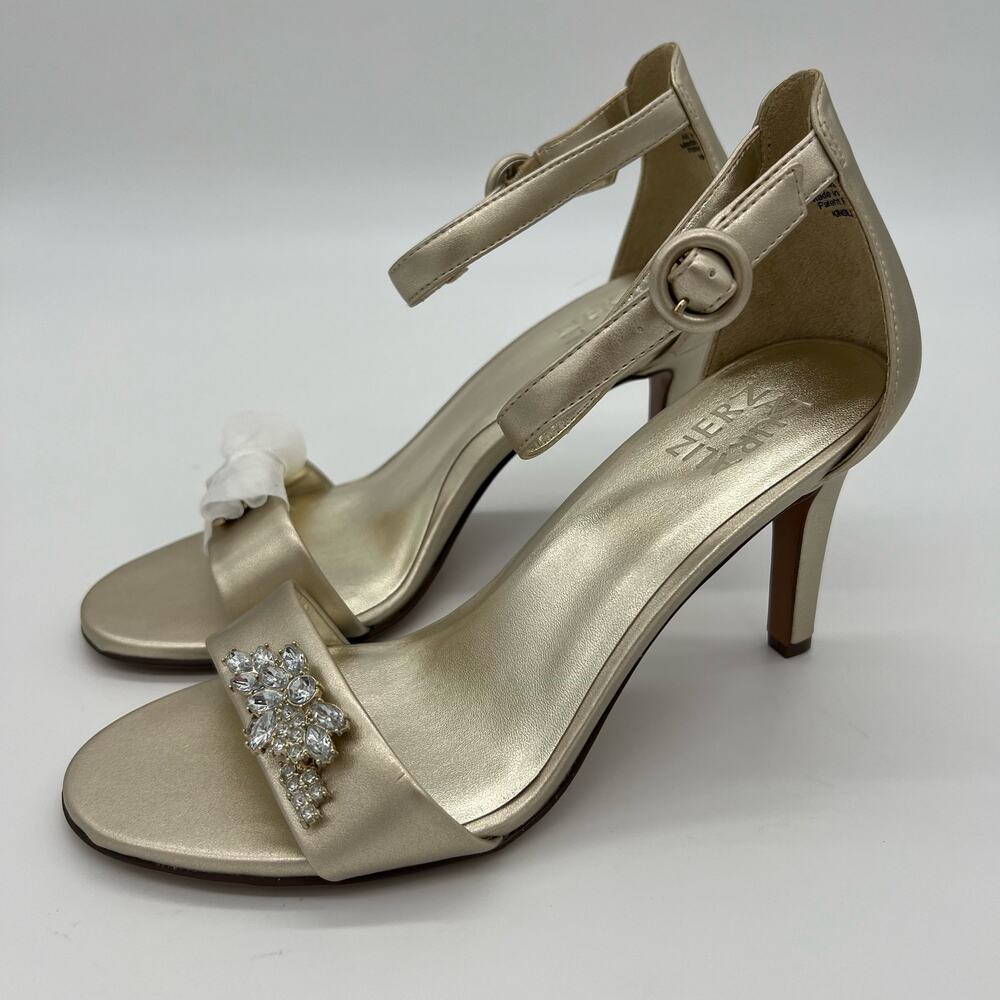 Naturalizer Kinsey Rhinestone Open Toe Ankle Strap Heel Womens Size 9 Wedding - Picture 5 of 13